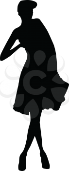 Royalty Free Clipart Image of a Silhouette of a Woman