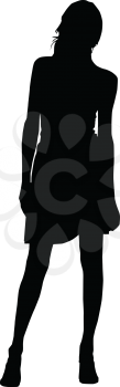 Royalty Free Clipart Image of the Silhouette of a Woman
