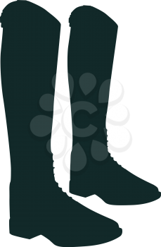 Royalty Free Clipart Image of a Silhouette of Black Boots