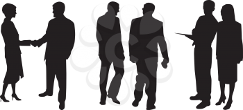 Royalty Free Clipart Image of Businesspeople in Silhouette