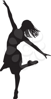 Royalty Free Clipart Image of a Dancer in Silhouette