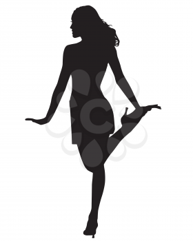 Royalty Free Clipart Image of Silhouetted Woman