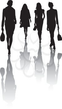 Royalty Free Clipart Image of Four Women