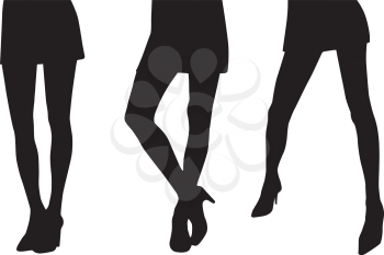 Royalty Free Clipart Image of Silhouettes of Women's Legs