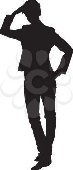 Royalty Free Clipart Image of a Girl in Pants