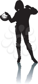 Royalty Free Clipart Image of a Silhouette of a Young Girl