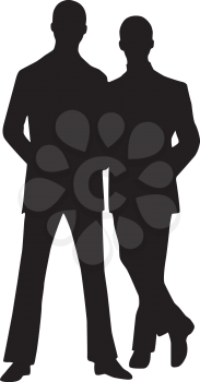 Royalty Free Clipart Image of Silhouettes of Two Men