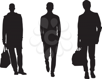 Royalty Free Clipart Image of Silhouettes of Three Businessman