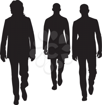 Royalty Free Clipart Image of Three Silhouettes of Men