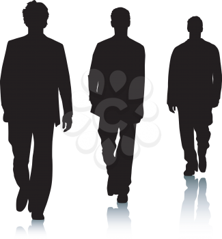 Royalty Free Clipart Image of Three Men