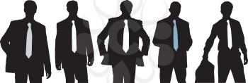 Royalty Free Clipart Image of Three Businessmen