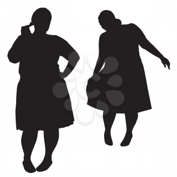 Royalty Free Clipart Image of Plus Size Women