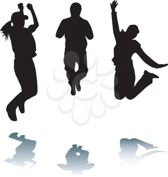 Royalty Free Clipart Image of Kids Jumping
