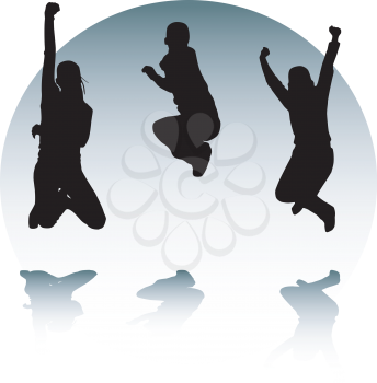 Royalty Free Clipart Image of Happy Teens