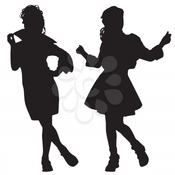 Royalty Free Clipart Image of Young Girls