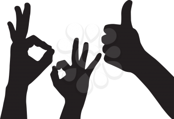 Royalty Free Clipart Image of Hand Gestures