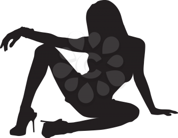 Royalty Free Clipart Image of Sexy Silhouette