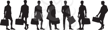 Royalty Free Clipart Image of Men Carrying Bags