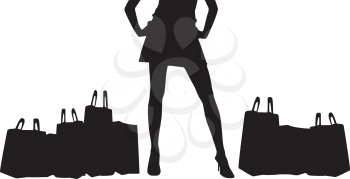 Royalty Free Clipart Image of a Shopping Woman