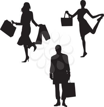 Royalty Free Clipart Image of Shoppers