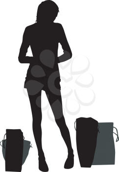Royalty Free Clipart Image of a Shopper