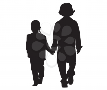 Royalty Free Clipart Image of Two Children