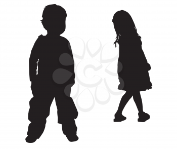 Royalty Free Clipart Image of Two Little Children
