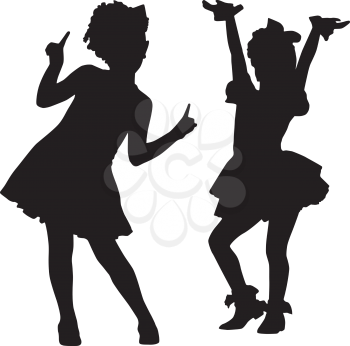 Royalty Free Clipart Image of Two Small Children