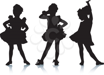 Royalty Free Clipart Image of Little Ballerinas