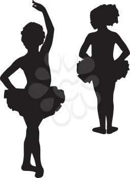 Royalty Free Clipart Image of Two Ballerinas