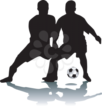 Royalty Free Clipart Image of Soccer Players