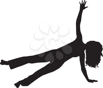 Royalty Free Clipart Image of a Woman Doing a Yoga Stretch