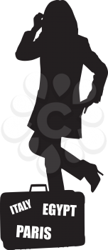 Royalty Free Clipart Image of a Woman Travelling