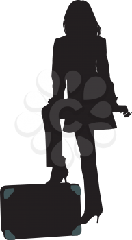Royalty Free Clipart Image of a Woman Travelling