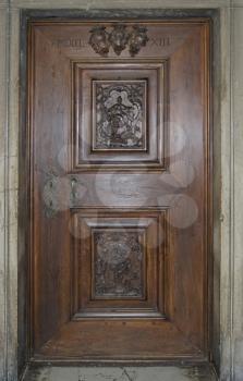Ancient door in Doge`s palace