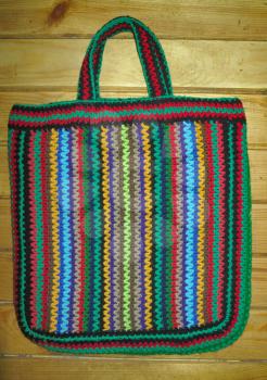 Vintage handmade knitted bag