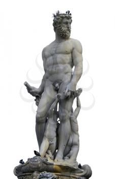 A statue of the Greek God Neptune in a Florence Square