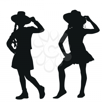 Silhouettes of two girls