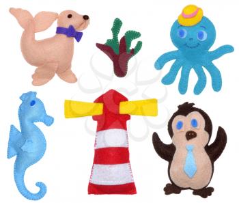 Penguin, octopus, seahorse, sea calf and lighthouse - kids toys