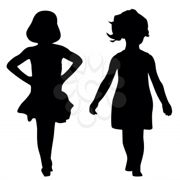 Royalty Free Clipart Image of Two Little Girls