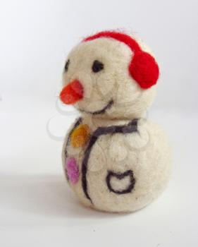 Funny snowman - handmade needle felted wool