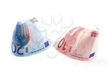 Royalty Free Photo of Two Bills of Euros