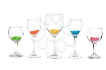Royalty Free Photo of Candy in Wineglasses