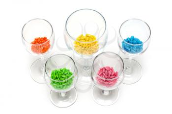 Royalty Free Photo of Candy in Wineglasses