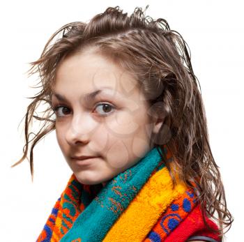 Royalty Free Photo of a Young Girl With a Towel