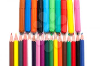 Royalty Free Photo of a Bunch of Pencil Crayons