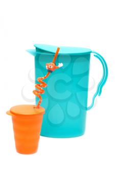 Royalty Free Photo of a Pitcher and Glass
