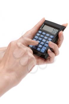 Royalty Free Photo of a Person Holding a Calculator