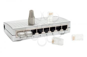 Royalty Free Photo of an Eight Port Switch 