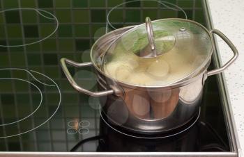 Royalty Free Photo of Boiling Water in a Pot